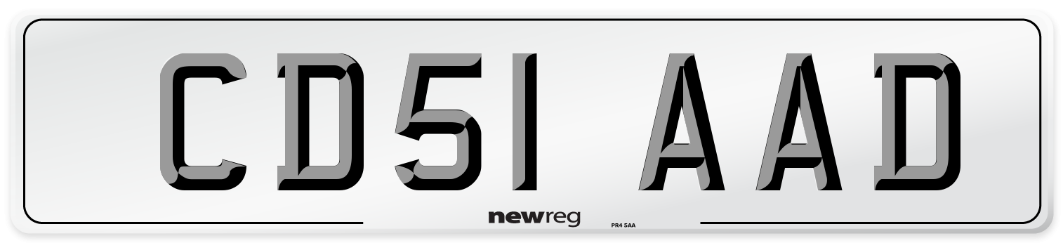 CD51 AAD Number Plate from New Reg